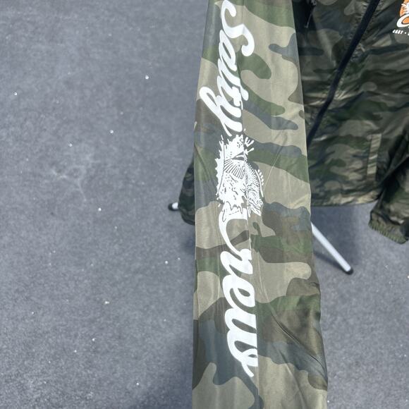 Salty Crew Windbreaker Jacket Hoodie Men XL Camouflage Storm-Ready-Fishing Gear - Picture 9 of 12